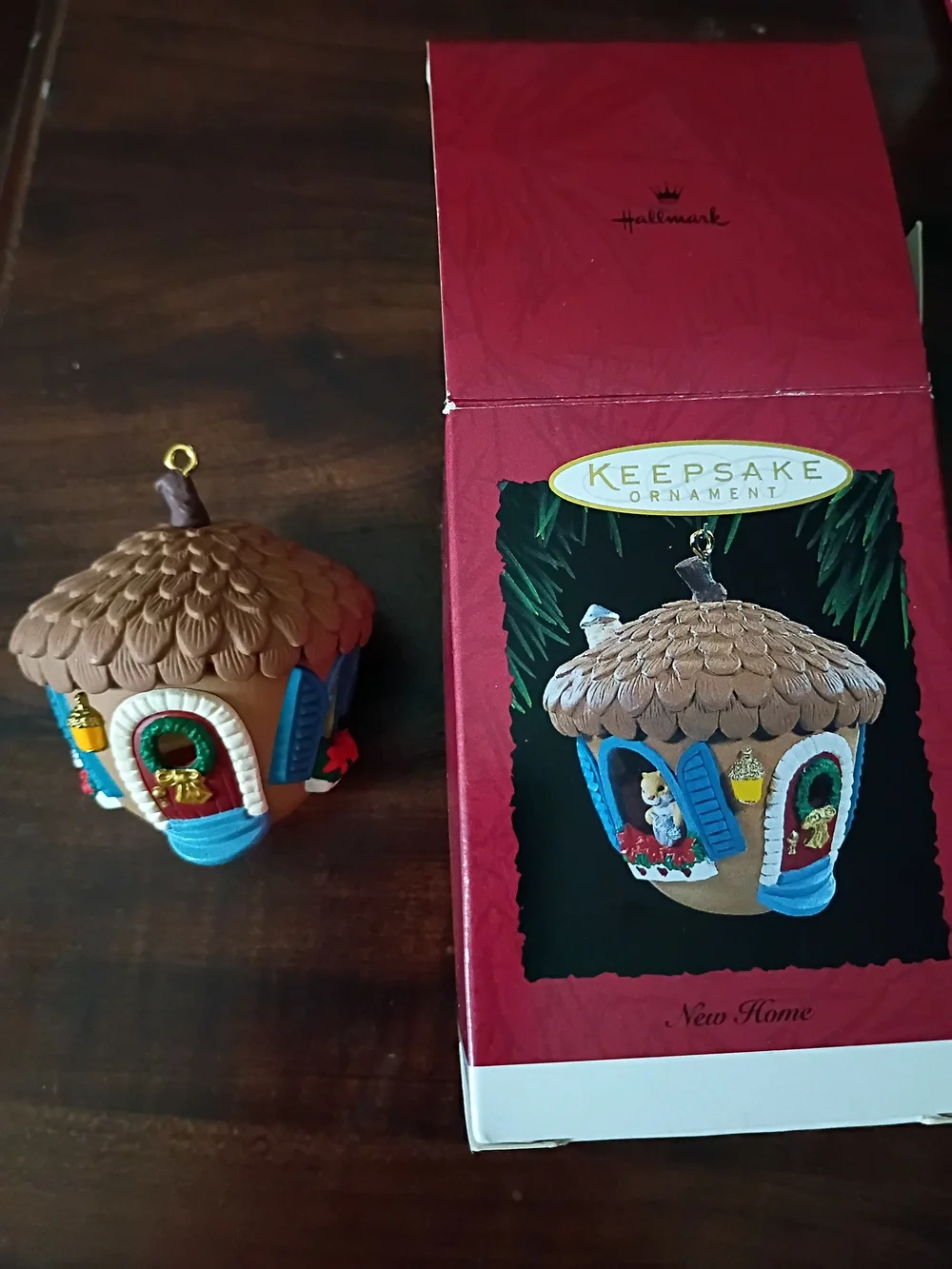 1994 Hallmark Keepsake Ornament Hallmark Brown and Blue New Home Cottage